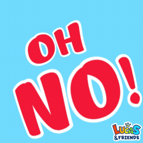 An Advertisement For Lucas & Friends Says Oh No In Red GIF