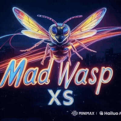 An Advertisement For Mad Wasp Xs Shows A Colorful Wasp GIF