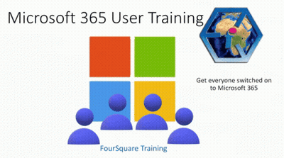 An Advertisement For Microsoft 365 User Training With Foursquare Training Written Underneath GIF