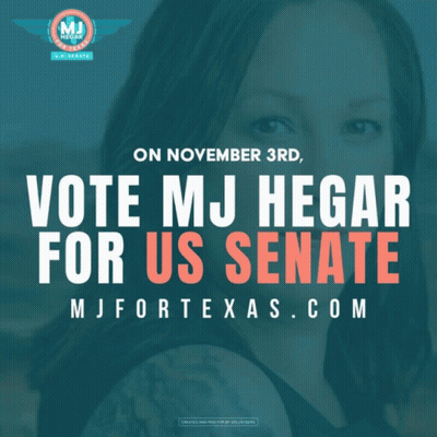 An Advertisement For Mj Hegar For Us Senate GIF