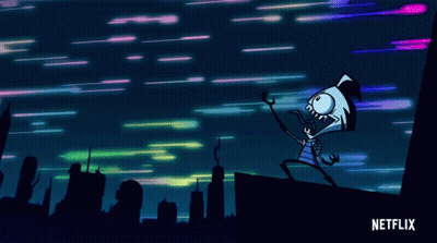 An Advertisement For Netflix Shows A Cartoon Character Running GIF