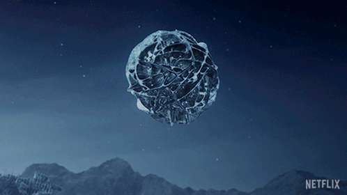 An Advertisement For Netflix Shows A Couple Of Objects Flying In The Sky GIF