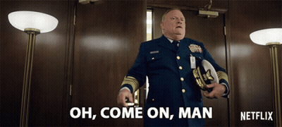 An Advertisement For Netflix Shows A Man In A Navy Uniform GIF