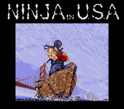 An Advertisement For Ninja In Usa Shows A Ninja Riding A Boat GIF