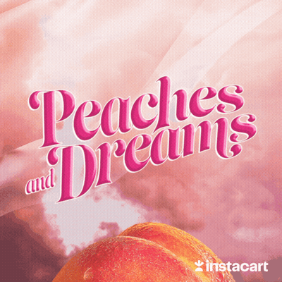 An Advertisement For Peaches And Dreams Shows A Peach GIF