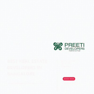 An Advertisement For Preeti Developers Shows A Large White House GIF