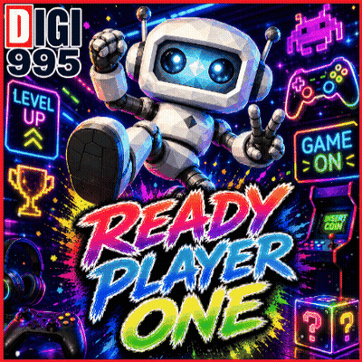 An Advertisement For Ready Player One With A Robot GIF