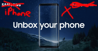 An Advertisement For Samsung Phones That Says Unbox Your Phone GIF