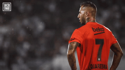 An Advertisement For Soccer Stories Shows A Man In A Red Shirt With The Word Downfall On It GIF