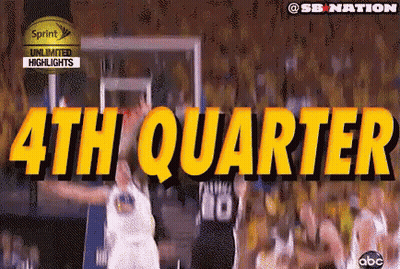 An Advertisement For The 4Th Quarter Of A Basketball Game Sponsored By Sprint GIF