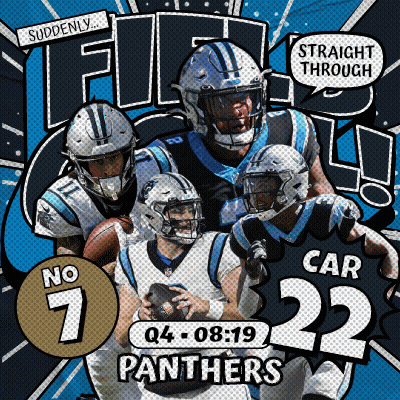 An Advertisement For The Carolina Panthers Shows A Group Of Football Players GIF