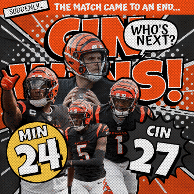An Advertisement For The Cincinnati Bengals Football Team Says The Match Came To An End GIF