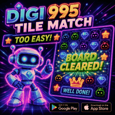 An Advertisement For The Digi 995 Tile Match Game GIF