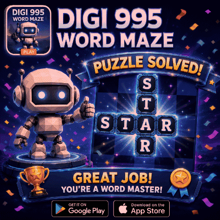 An Advertisement For The Digi 995 Word Maze Puzzle Solved GIF