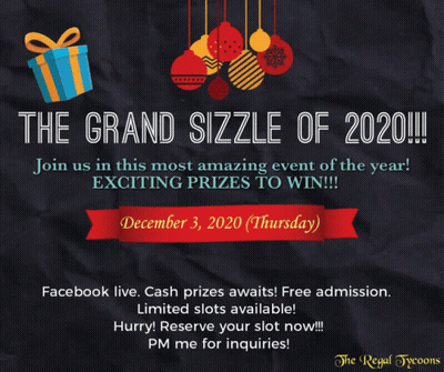 An Advertisement For The Grand Sizzle Of 2020 On December 3Rd GIF