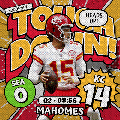 An Advertisement For The Kansas City Chiefs Shows A Football Player GIF
