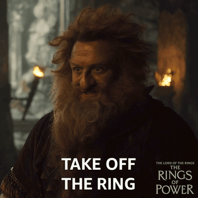 An Advertisement For The Lord Of The Rings Of Power Shows A Man With A Beard GIF