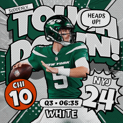 An Advertisement For The New York Jets Showing Their Quarterback GIF