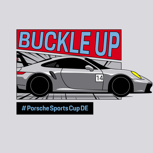 An Advertisement For The Porsche Sports Cup De Shows A Car GIF