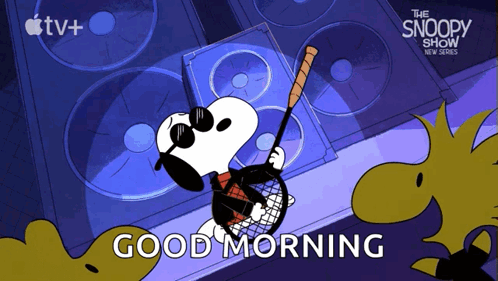 An Advertisement For The Snoopy Show On Apple Tv GIF