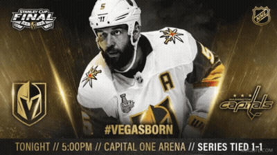 An Advertisement For The Stanley Cup Final Between The Golden Knights And The Capital One Arena GIF
