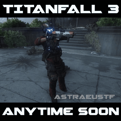 An Advertisement For Titanfall 3 Shows A Soldier Holding A Gun GIF