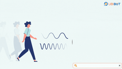 An Advertisement For Ubibot Smart Home Skill Showing A Person Walking GIF
