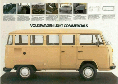 An Advertisement For Volkswagen Light Commercials Shows A Van GIF