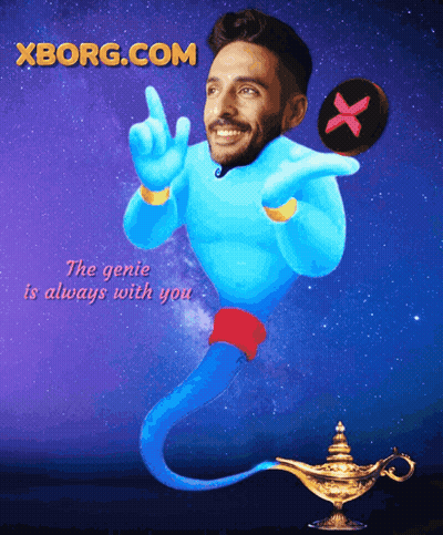 An Advertisement For Xborg.com With A Genie GIF