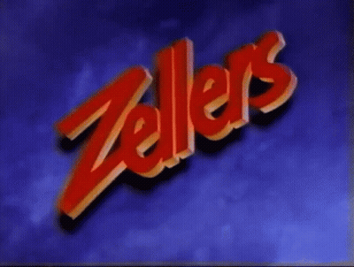 An Advertisement For Zeller 'S Shows Where The Lowest Price Is The Law GIF