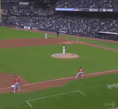 An Aerial View Of A Baseball Game With The Word Live On The Bottom Left GIF