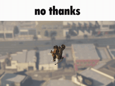 An Aerial View Of A City With The Words " No Thanks " At The Top GIF