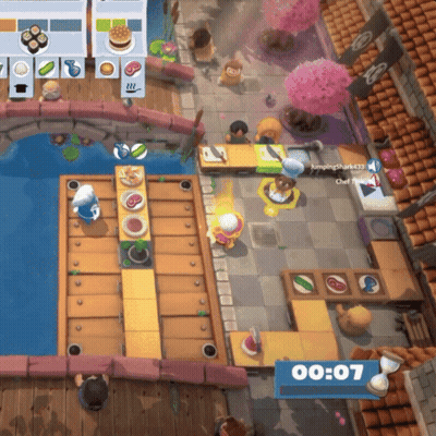 An Aerial View Of A Video Game With A Timer Of 0:07 GIF