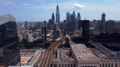 An Aerial View Of The City Of Pennsylvania With A Few Buildings Visible GIF