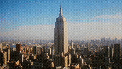 An Aerial View Of The Empire State Building In New York GIF