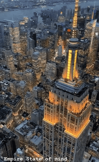 An Aerial View Of The Empire State Of Mind Is Shown GIF