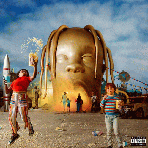 An Album Cover For Travis Scott 'S Astroworld Has A Parental Advisory On The Bottom GIF