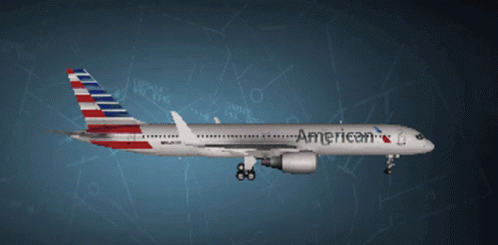 An American Airlines Plane With The Number 88 On The Tail GIF