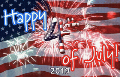 An American Flag With Fireworks And The Words Happy 4Th Of July GIF