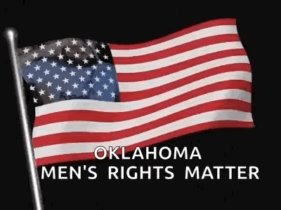 An American Flag With Oklahoma Men 'S Rights Matter Written Above It GIF