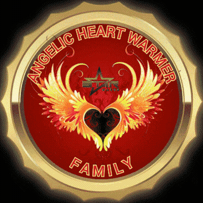An Angelic Heart Warmer Family Logo With A Heart With Wings GIF