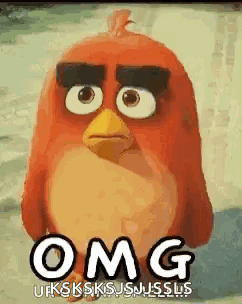 An Angry Bird From The Angry Birds Movie Is Making A Funny Face And Saying Omg . GIF