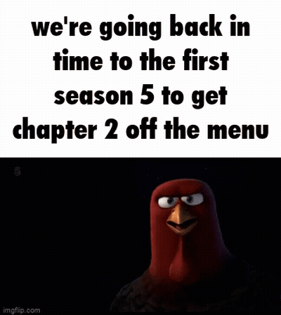 An Angry Bird Is Looking At A Sign That Says We 'Re Going Back In Time To The First Season 5 To Get GIF