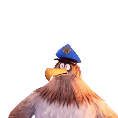 An Angry Bird Wearing A Police Hat Says Oh It 'S On !! Sticker