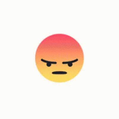 An Angry Smiley Face With A Red And Yellow Gradient On A White Background GIF