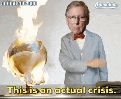An Animate Me App Shows A Man Standing Next To A Globe On Fire GIF