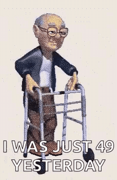 An Animated Cartoon Of An Elderly Man Using A Walker . GIF