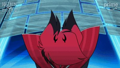 An Animated Character From Hazbin Hotel Is On A Screen GIF