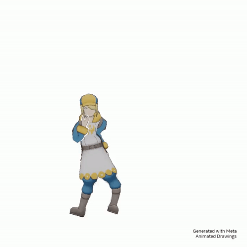 An Animated Drawing Of A Person Jumping In The Air With The Caption Generated With Meta Animated Drawings GIF