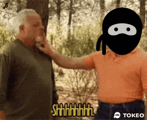 An Animated Image Of A Man Touching Another Man 'S Face With The Words Shhhh On The Bottom Right GIF